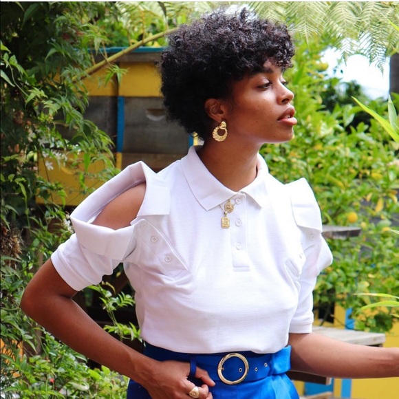 Fashion Brand Company (FBC) by Penelope Gazin 3 Collar Cropped Polo - Picture 5 of 6